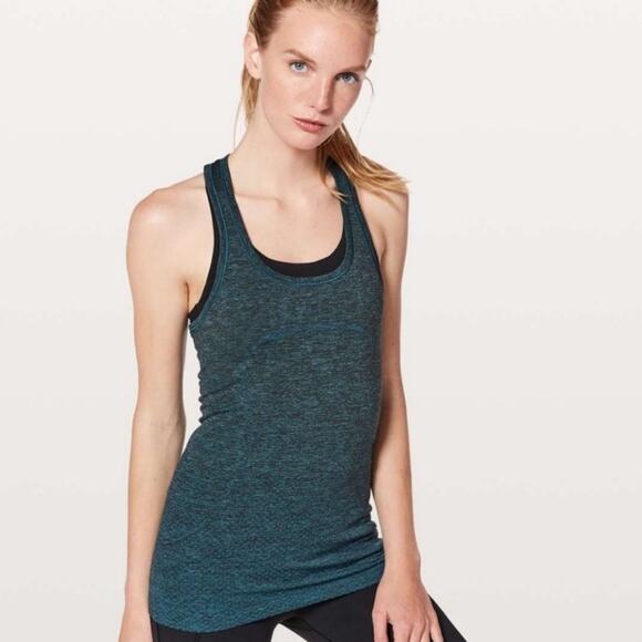 Lululemon Swiftly Tech Racerback Poolside / Black Size 4 - Picture 1 of 7